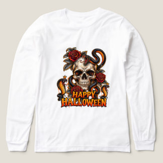 T-shirt En Tri-matière Chemise T-Shir crâne serpent gothique Joyeux Hallo