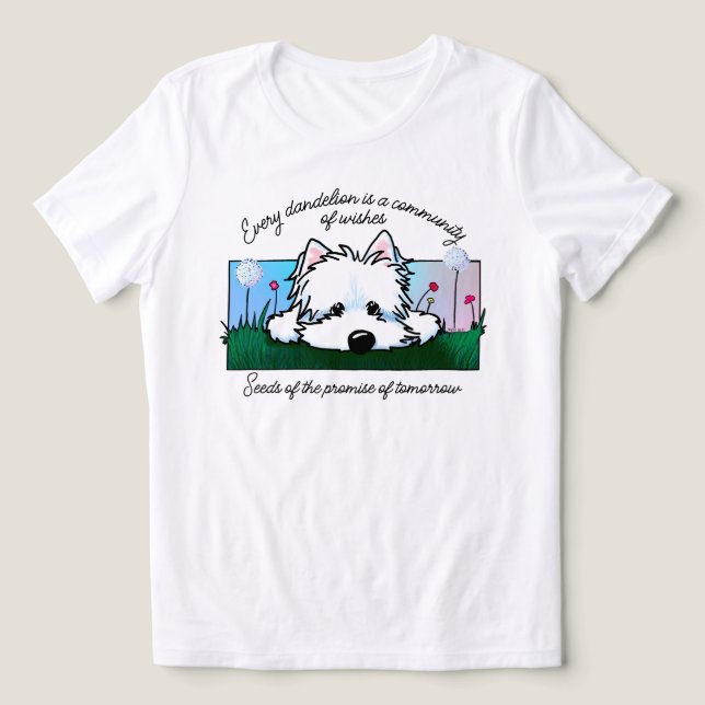 T-shirt En Tri-matière Chemise T-Shirt Tri-Blend Dandelions Westie (Design Recto)