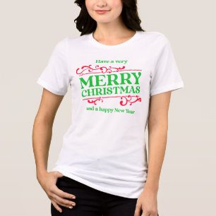 T-shirt En Tri-matière Chemise Très Joyeux Noël et Bonne Année