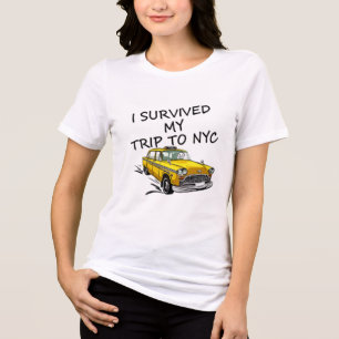 T-shirt En Tri-matière Chemise tri-blend drôle Survécu Voyage NYC