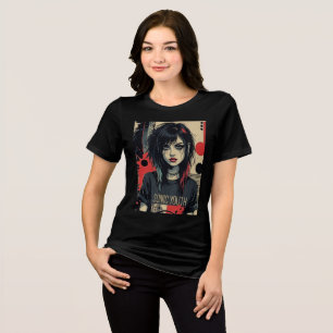 T-shirt En Tri-matière Chemise Tri-Blend Grunge Emo Girl