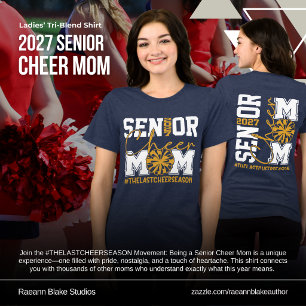 T-shirt En Tri-matière Chemise Tri-Blend pour Maman de Cheerleader Senior