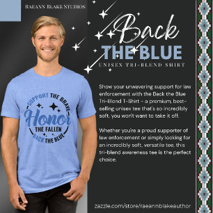 T-shirt En Tri-matière Chemise tri-mélange Back the Blue