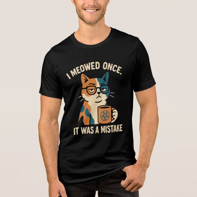 T-shirt En Tri-matière Chemise Tri-Mélange chat païen (Recto)