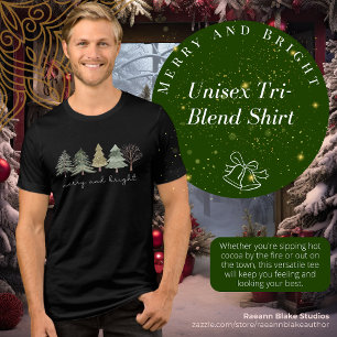 T-shirt En Tri-matière Chemise Tri-Mélange Unisexe Merry and Bright