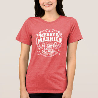 T-shirt En Tri-matière Chemises de Noël pour couples personnalisés