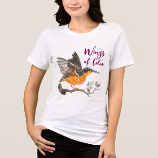 T-shirt En Tri-matière Chemises pour femmes à motif d'oiseau élégant - Ai