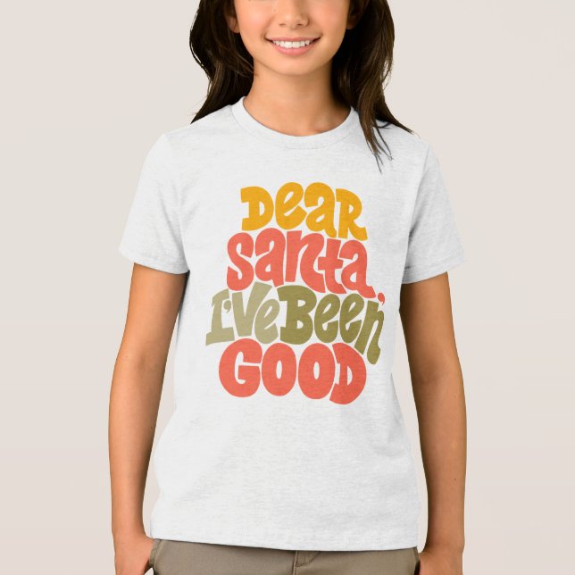 T-shirt En Tri-matière Cher Père Noël, j'ai été bon design (Recto)