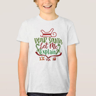 T-shirt En Tri-matière Cher Père Noël, Laissez-moi expliquer Funny Christ