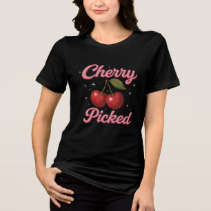 T-shirt En Tri-matière Cherry Picked Rose Pailleté Glamour Rétro