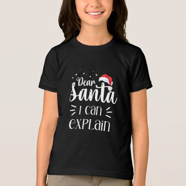 T-shirt En Tri-matière Chers Père Noël drôles enfants Noir Noël (Recto)