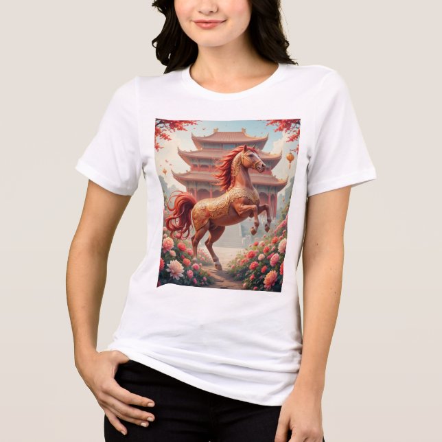 T-shirt En Tri-matière Cheval année de Chine  (Recto)