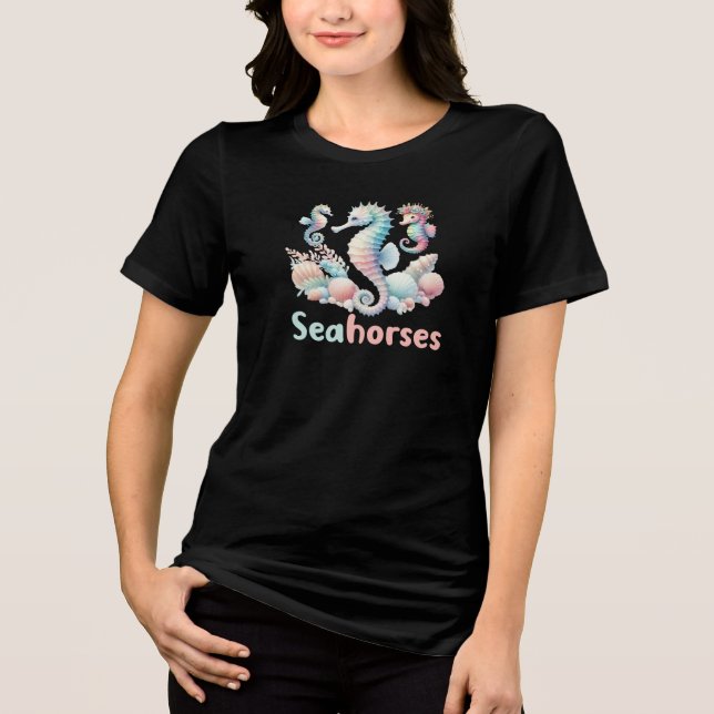T-shirt En Tri-matière Cheval marin, graphique de créature océanique  (Recto)