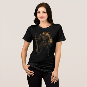 T-shirt En Tri-matière Chevalier en armure avec épée et bouclier crânien