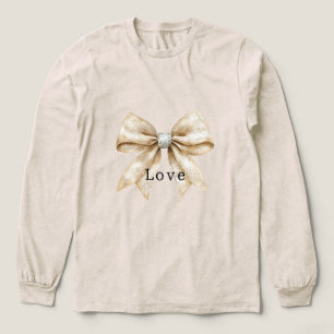 T-shirt En Tri-matière Chic Crème Argent Glam Bow Love