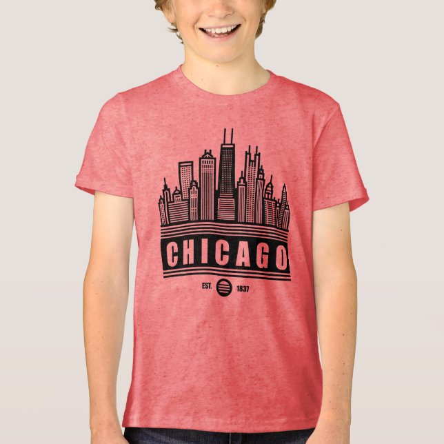 T-shirt En Tri-matière Chicago Illinois États-Unis (Recto)