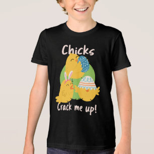 T-shirt En Tri-matière Chick's Crack Me Up ! Chemise Enfants