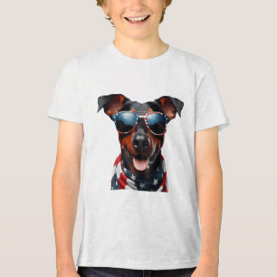 T-shirt En Tri-matière Chien allemand 4 juillet américain indépendant