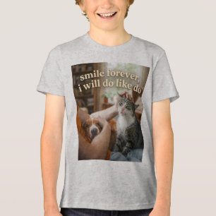 T-shirt En Tri-matière Chien et chat mignons caressés Citation drôle Grap