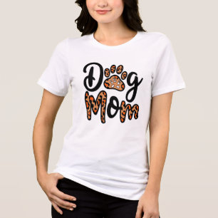 T-shirt En Tri-matière Chien Maman Leopard Empreinte de patte Tee