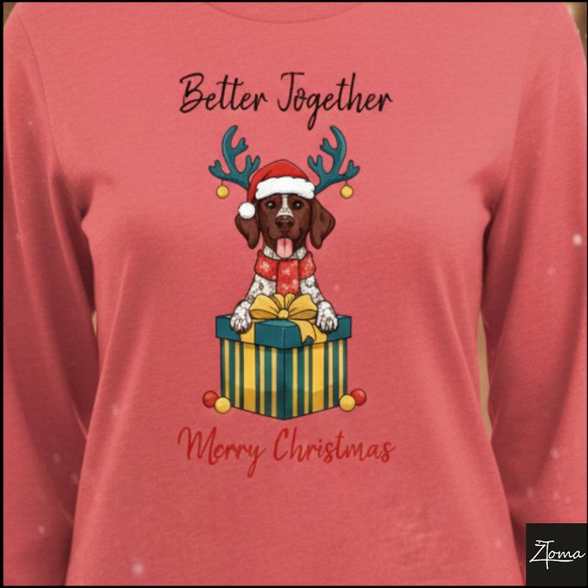 T-shirt En Tri-matière Chien Pointer à Tiques Cadeau Graphique de Noël (Créateur téléchargé)