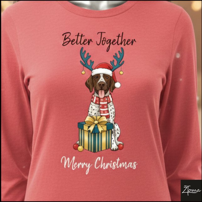 T-shirt En Tri-matière Chien Pointer de Noël à Tiques Graphique (Créateur téléchargé)