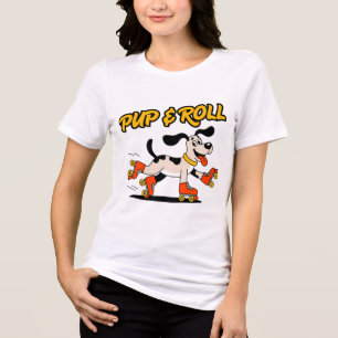 T-shirt En Tri-matière Chien Sur Rouleau Patins Pup & Roll