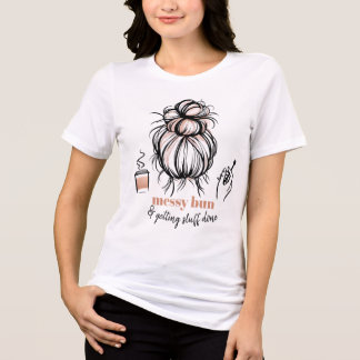 T-shirt En Tri-matière Chignon Décoiffé Café Productivité
