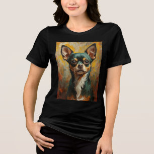 T-shirt En Tri-matière Chihuahua artistique Portrait Vibrant peinture à l