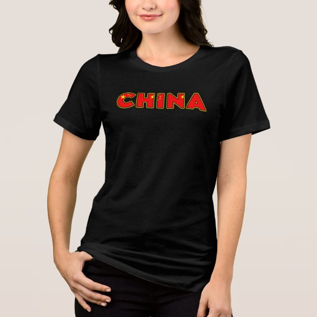 T-shirt En Tri-matière CHINE Tourisme noir personnalisable spécial (Recto)