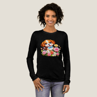 T-shirt En Tri-matière Chiot adorable avec balle colorée - Chien Chien po