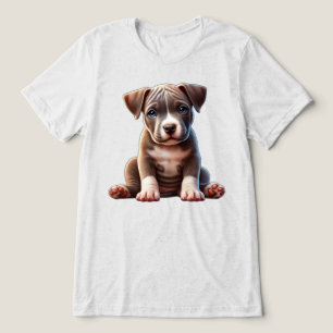 T-shirt En Tri-matière Chiot aux yeux bleus assis et ayant l'air innocent