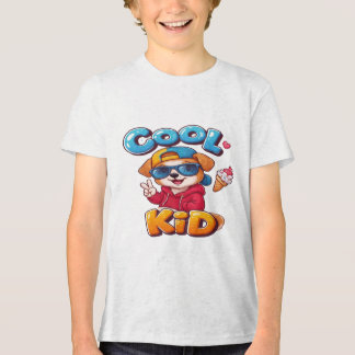 T-shirt En Tri-matière Chiots Enfant Cool : Chien avec Lunettes de Soleil