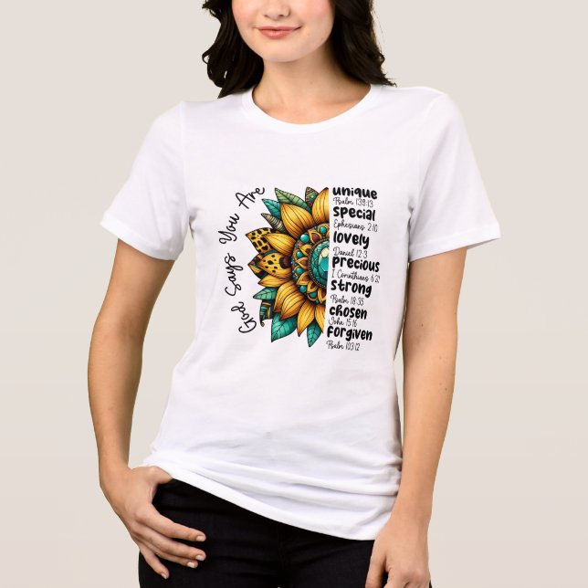 T-shirt En Tri-matière Christian God Jesus Sunflower (Recto)