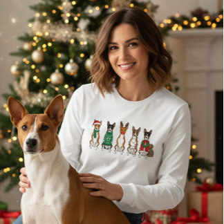 T-shirt En Tri-matière Christmas Basenjis 