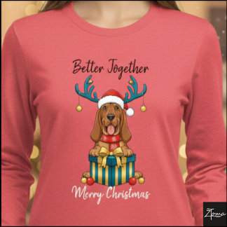 T-shirt En Tri-matière Christmas Bloodhound Reindeer Scarf Gift Graphic