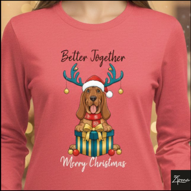 T-shirt En Tri-matière Christmas Bloodhound Reindeer Scarf Gift Graphic (Créateur téléchargé)