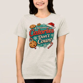 T-shirt En Tri-matière Christmas Calories Don’t Count Funny Santa Claus 