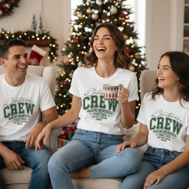 T-shirt En Tri-matière Christmas Crew Personalized Family Name (Créateur téléchargé)
