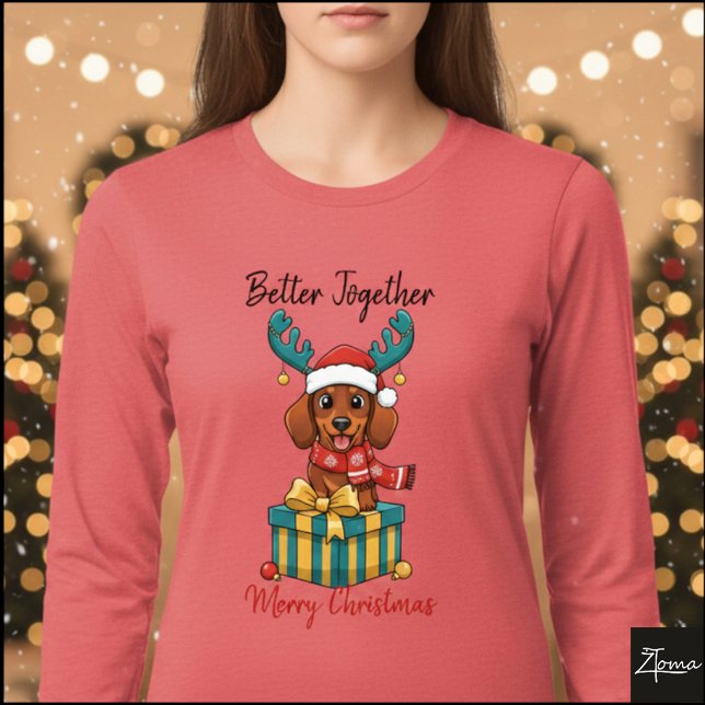 T-shirt En Tri-matière Christmas Dachshund Reindeer Scarf Gift Graphic (Créateur téléchargé)