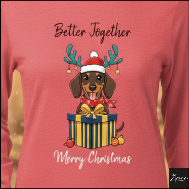 T-shirt En Tri-matière Christmas Dachshund Reindeer Scarf Gift Graphic (Créateur téléchargé)