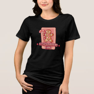 T-shirt En Tri-matière Christmas Gingerbread Man Pixel Art Design