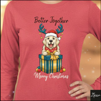T-shirt En Tri-matière Christmas Golden Retriever Gift Graphic Reindeer