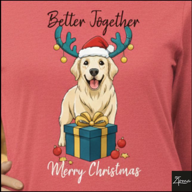 T-shirt En Tri-matière Christmas Golden Retriever Gift Graphic Reindeer (Créateur téléchargé)