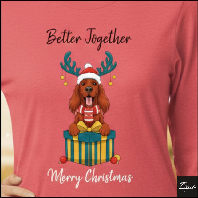 T-shirt En Tri-matière Christmas Irish Setter Red Reindeer Gift Graphic (Créateur téléchargé)