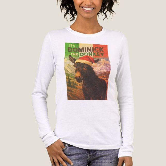 T-shirt En Tri-matière Christmas Italian Dominick the Donkey Shirt (Recto)