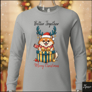 T-shirt En Tri-matière Christmas Pomeranian Reindeer Scarf Gift Graphic