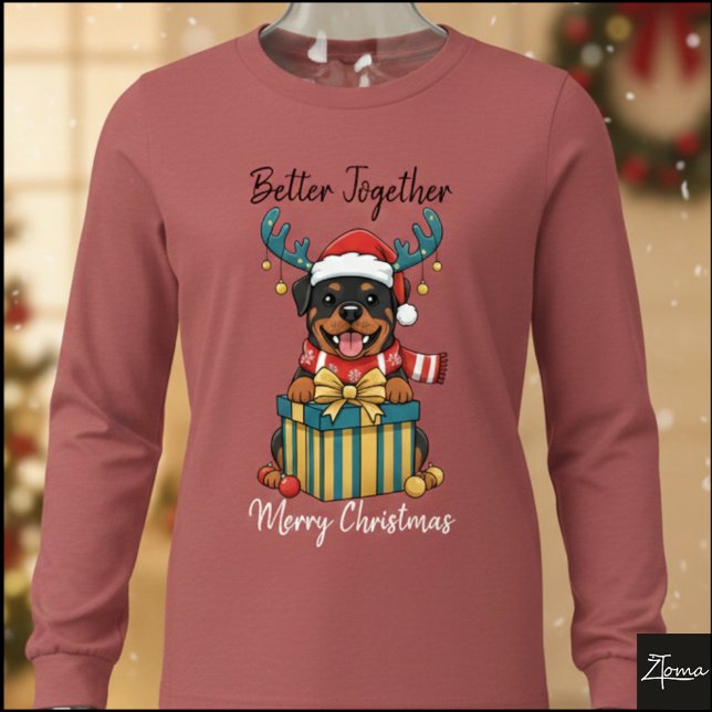 T-shirt En Tri-matière Christmas Rottweiler Reindeer Scarf Gift Graphic (Créateur téléchargé)