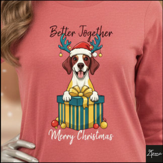 T-shirt En Tri-matière Christmas Spotted Pointer Gift Graphic No Scarf