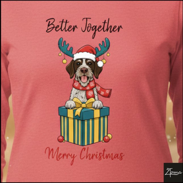 T-shirt En Tri-matière Christmas Wirehaired Pointer Reindeer Gift Graphic (Créateur téléchargé)
